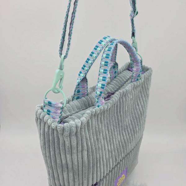 Große Umhängetasche "Ich fühl mich DISCO"  Grau - Breitcord